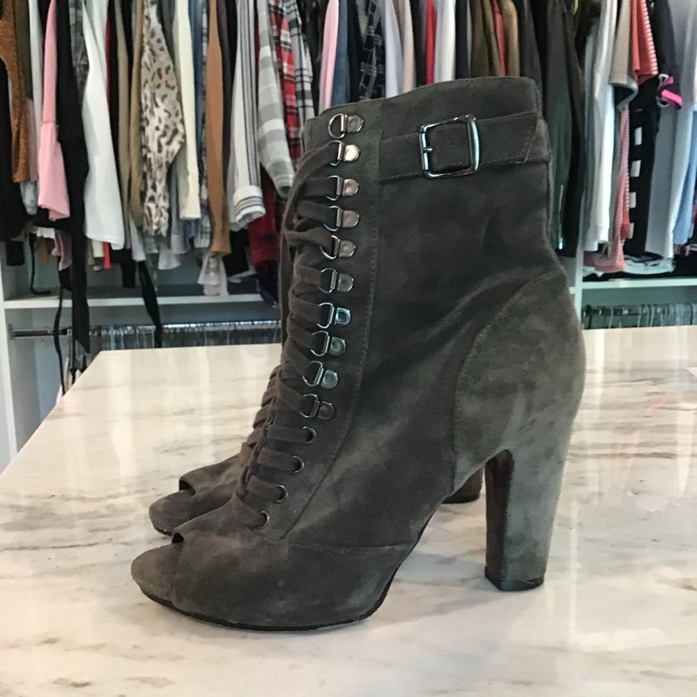 Sam Edelman Lace-Up Heeled Ankle Boots / Booties